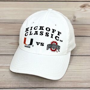 VTG Logo Athletic Miami vs Ohio State Kickoff Classic Hat White Snapback Cap